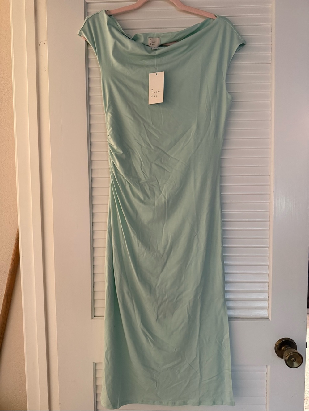 A New Day Mint Green Cowl-Neck Midi Dress